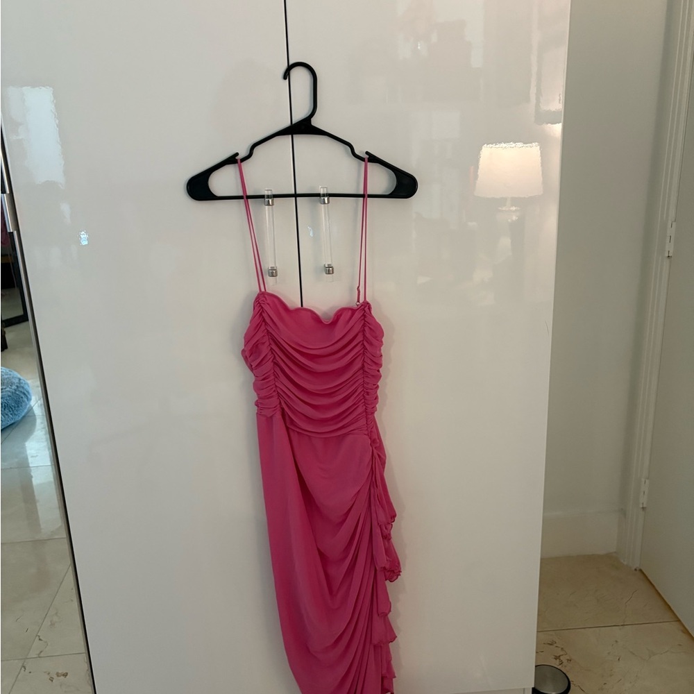 Fashion Nova Hot Pink Asymmetrical Dress